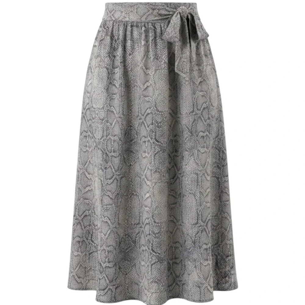 Maeve‎ Anthropologie Annette Snakeskin Midi Skirt Side Slits Statement Classic 6